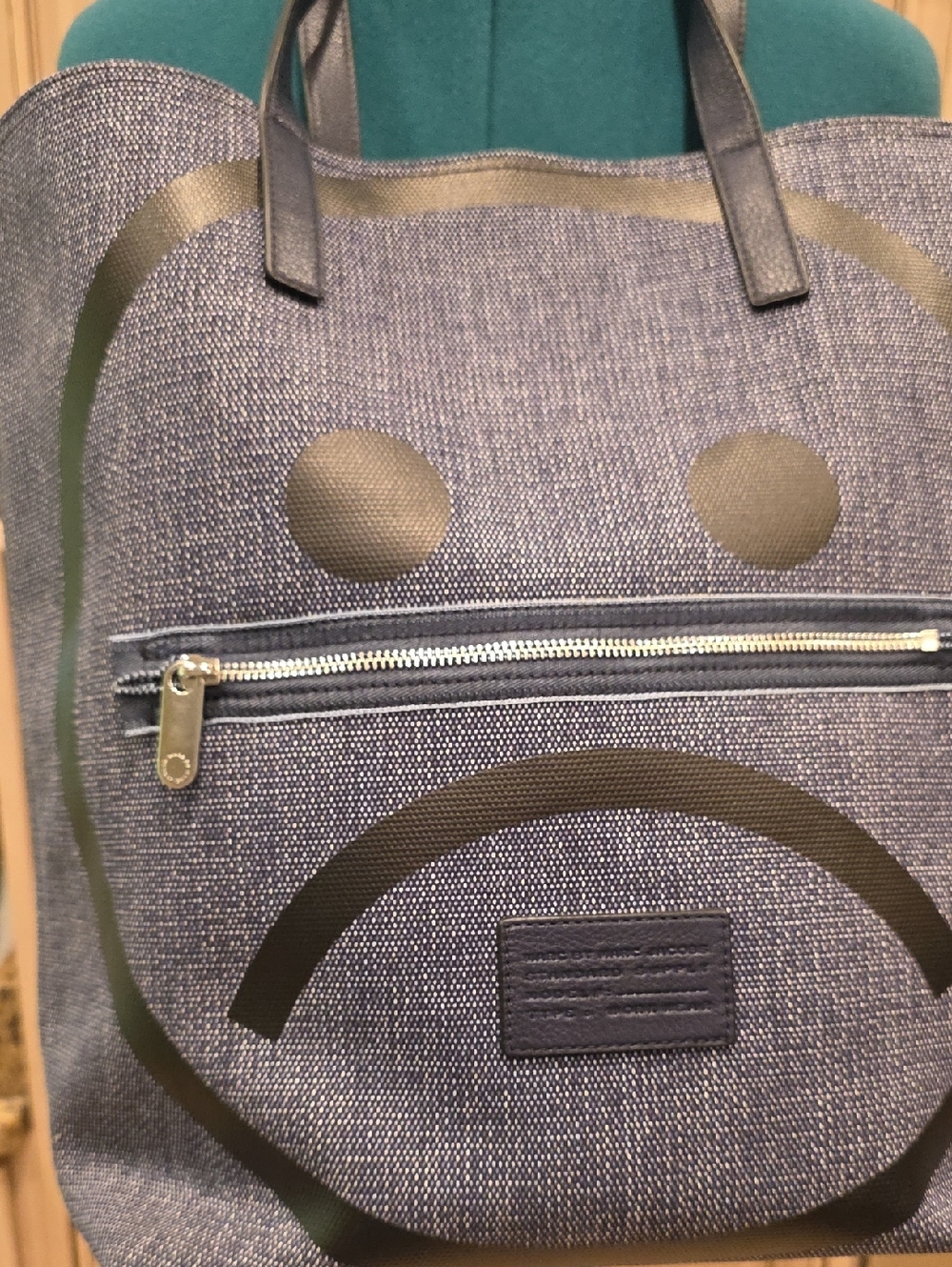 Rare Never Carried Marc By Marc Jacobs Denim Unsmiley Tote - Picture 2 of 12